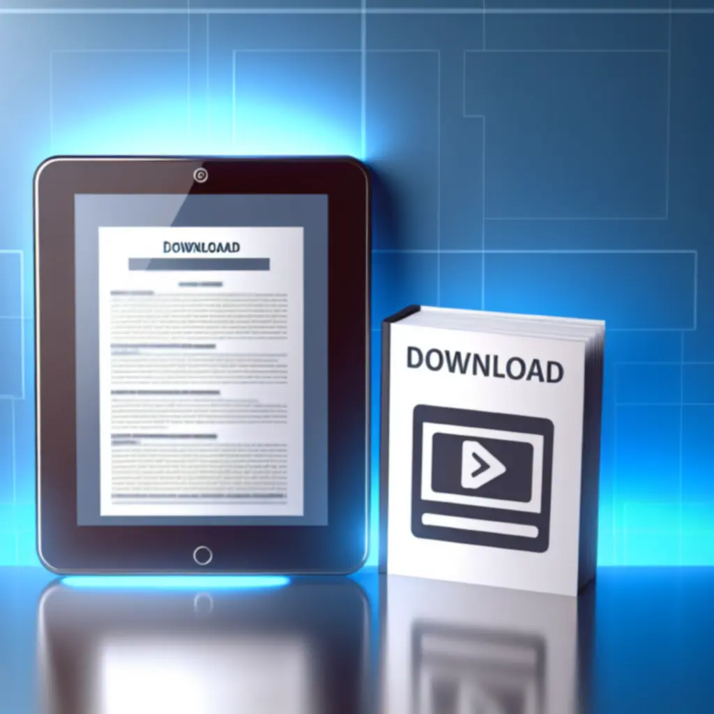 E-booki i materiały do pobrania na ekranie komputera