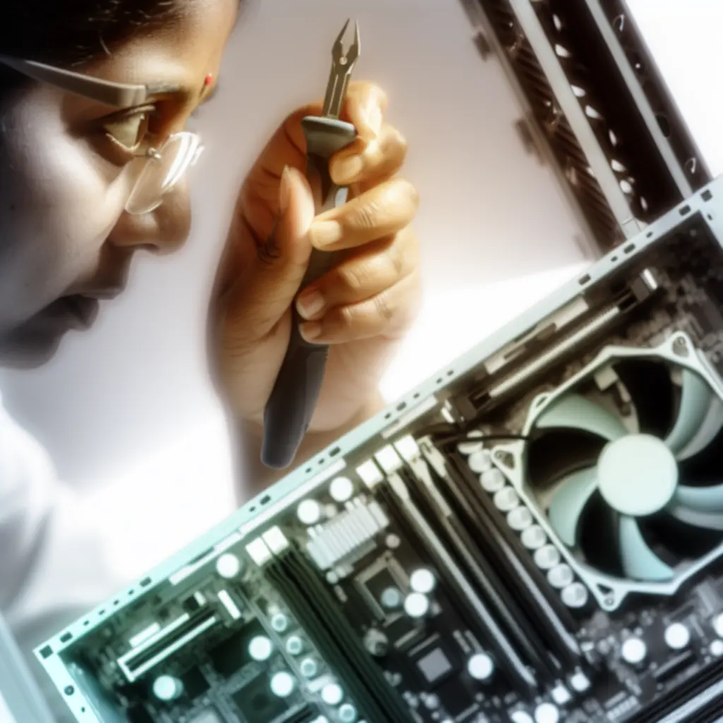 Technik Computoryxa wykonujący serwis komputera