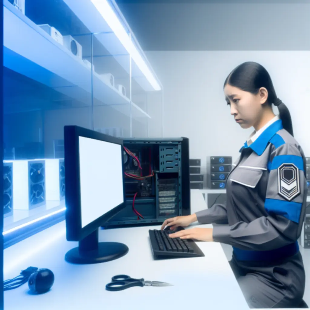 Ekspert serwisowy Computoryxa pracujący przy otwartym komputerze